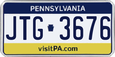 PA license plate JTG3676