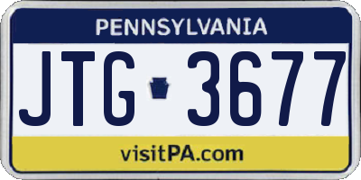PA license plate JTG3677