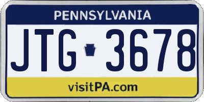 PA license plate JTG3678