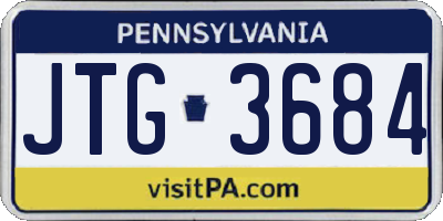 PA license plate JTG3684