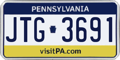 PA license plate JTG3691