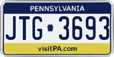 PA license plate JTG3693