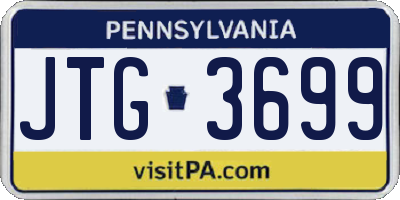 PA license plate JTG3699