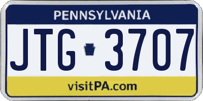 PA license plate JTG3707
