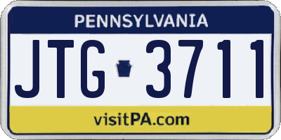 PA license plate JTG3711