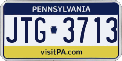 PA license plate JTG3713