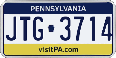 PA license plate JTG3714