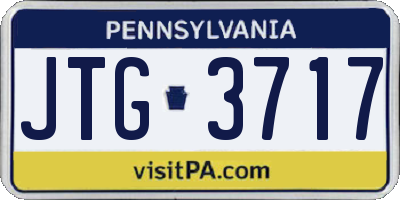 PA license plate JTG3717