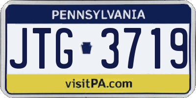 PA license plate JTG3719