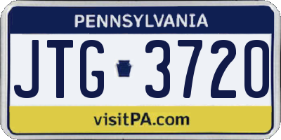 PA license plate JTG3720