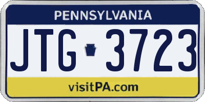 PA license plate JTG3723