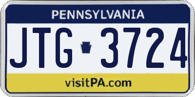 PA license plate JTG3724