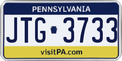 PA license plate JTG3733