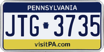 PA license plate JTG3735