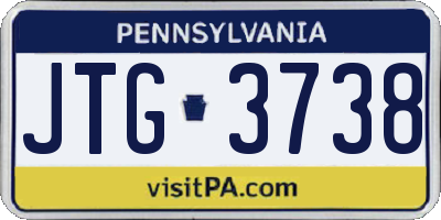 PA license plate JTG3738
