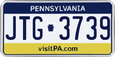PA license plate JTG3739