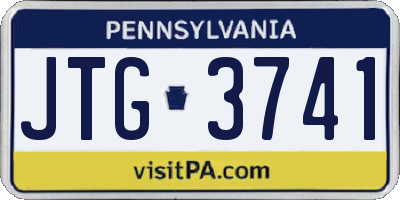 PA license plate JTG3741