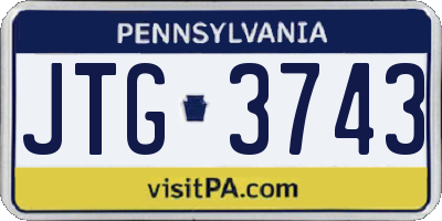 PA license plate JTG3743