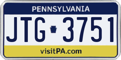 PA license plate JTG3751