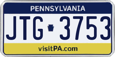 PA license plate JTG3753
