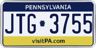 PA license plate JTG3755