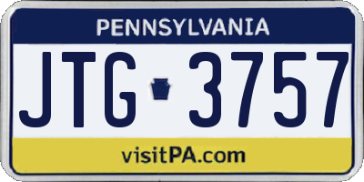 PA license plate JTG3757