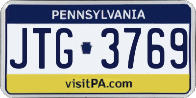 PA license plate JTG3769