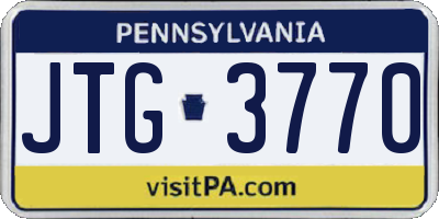 PA license plate JTG3770