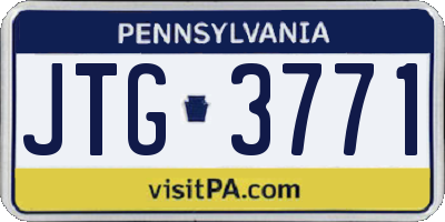 PA license plate JTG3771