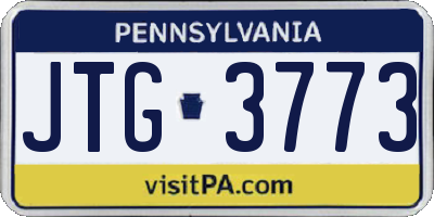 PA license plate JTG3773