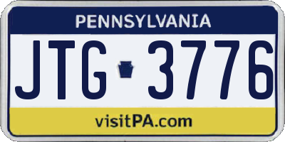PA license plate JTG3776
