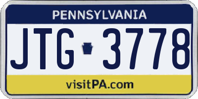 PA license plate JTG3778