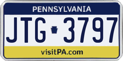 PA license plate JTG3797