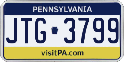 PA license plate JTG3799