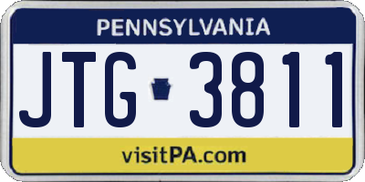 PA license plate JTG3811