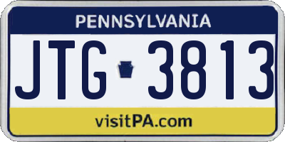 PA license plate JTG3813