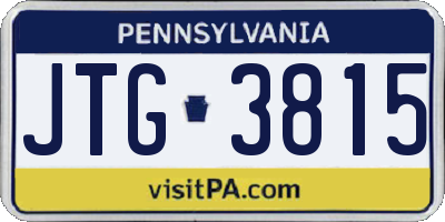 PA license plate JTG3815