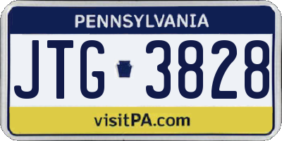 PA license plate JTG3828