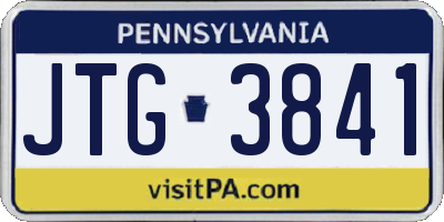 PA license plate JTG3841