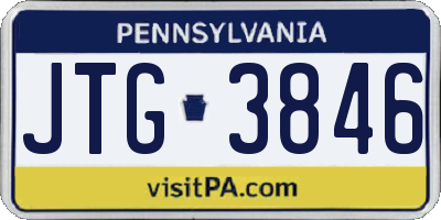 PA license plate JTG3846