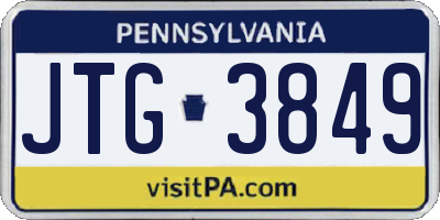 PA license plate JTG3849