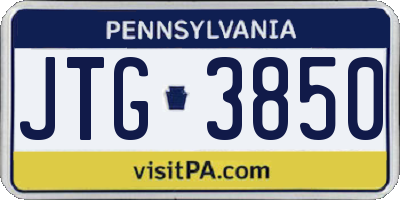 PA license plate JTG3850