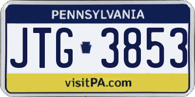 PA license plate JTG3853