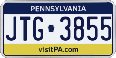 PA license plate JTG3855