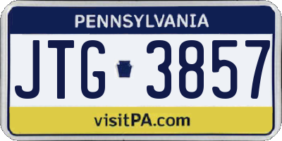 PA license plate JTG3857