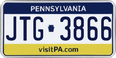 PA license plate JTG3866