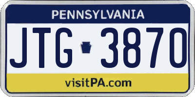 PA license plate JTG3870