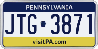 PA license plate JTG3871