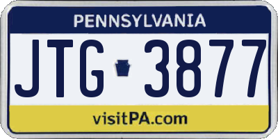 PA license plate JTG3877