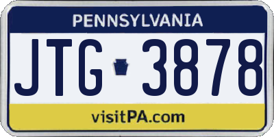 PA license plate JTG3878